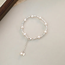 Fashion Jewelry Natural Freshwater Pearl 925 Sterling Silver Bracelet Glossy Broken Silver for Women