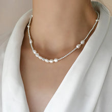 Natural Baroque Pearl Choker Necklace 925 Sterling Silver Jewelry for Women New Trend