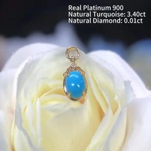 18K Solid Gold High Fashion Earrings/Pendants Certificated Natural Turquoise Platinum Jewelry Premium Blue Gemstone