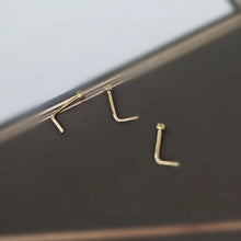 14K Gold L-Shaped Nose Ring | Hypoallergenic & Stylish Nose Jewelry | Comfort Fit for Everyday Wear kj462