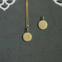 Pure 14K Gold Lucky Coin Necklace, Goodluck Transfer Chic Pendant, Lucky Coin, kj206