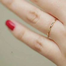 14K Solid Gold Ring, Thin Ring, Stacking Ring, Dainty Gold Ring, Minimalist, Mid-century Bff Bride, kj506