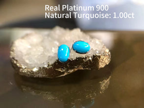 18K Solid Gold High Fashion Earrings/Pendants Certificated Natural Turquoise Platinum Jewelry Premium Blue Gemstone