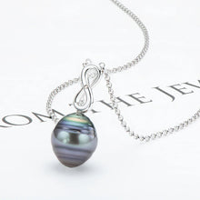 100% Real Silver Chain 925 for Women Baroque 11mm Tahitian Black Pearl Pendant Necklace Exquisite Necklace Jewelry Gift