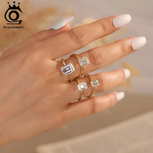 925 Sterling Silver Emerald Cut 1ct to 4ct Moissanite Ring for Women Engagement Wedding Lab Diamond Rings Jewelry SMOR07