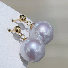 Elegant 18K Gold Ear Needles Freshwater Edison Pearl Pendant Stud Wedding Earrings for Women Gift
