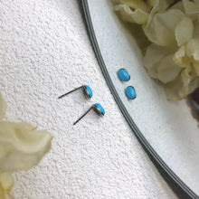 Hot selling and Highly Recommended PT900 Platinum 0.90 Carat Natural Turquoise Stud Earrings Light Luxury and Fashion Drop shipp