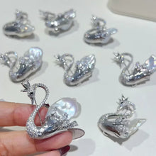 Special Design Elegant Pearl Jewelry S925 Baroque Freshwater Colorful Pearl White Swan Pin Jewellery for Occasion
