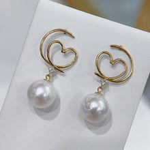 Perfect AAAAA Diamond-Set Pearl Earrings Edison Pearl 18k Gold Earring Women's Party Accessories SE62