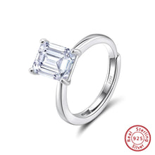 925 Sterling Silver Emerald Cut 1ct to 4ct Moissanite Ring for Women Engagement Wedding Lab Diamond Rings Jewelry SMOR07