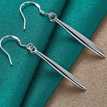 925 Sterling Silver Double Smooth Needle Drop Earrings For Woman Wedding Engagement Party Fashion Charm Jewelry
