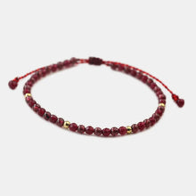 Ruifan 14k Gold Plated Natural Garnet Crystal Stone Beaded Strand Thin Bracelets for Women Girls Fine Jewelry Official-website
