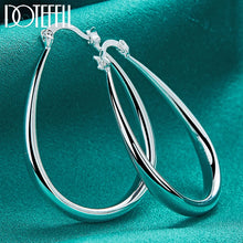Smooth Circle 41mm Hoop Earrings 925 Sterling Silver Gift Fashion Charm High Quality Wedding Jewelry