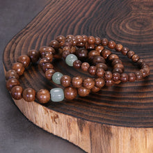 6mm/8mm/10mm Wooden Bead Bracelet Fengshui Tibetan Buddha Sandalwood Jade Handmade Bangle Men Women Meditation Good Luck Jewelry