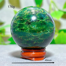 Emerald  Sphere Golden stripe Crystal Natural Quartz Stone Home Decoration Minerals Reiki Gifts Craft Energy Healing Spiritual