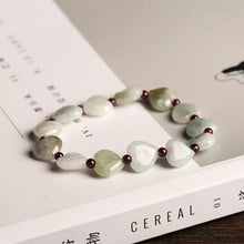 Natural Jade Lovely Women's Bracelet Heart-Shaped Bracelet Woven Jade Beads Bracelet