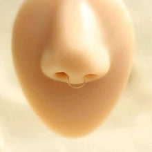 14K Gold Simple Nose Hoop Ring for Men and Women, Small Nose Piercings, Au585, kj468