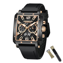 PAGANI DESIGN Watches Men Rectangles Skeleton Quartz Clock Luxury