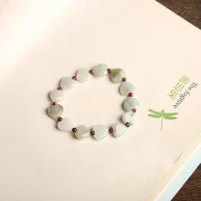 Natural Jade Lovely Women's Bracelet Heart-Shaped Bracelet Woven Jade Beads Bracelet