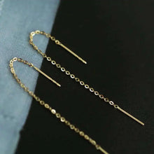 GOLDtutu 14K Gold Earline Chain Earring, Mini, Dainty, Simple Style, Women's Gift, kj48