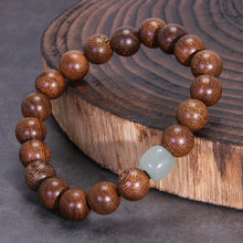 6mm/8mm/10mm Wooden Bead Bracelet Fengshui Tibetan Buddha Sandalwood Jade Handmade Bangle Men Women Meditation Good Luck Jewelry