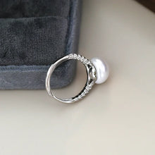 10-11mm Natural Freshwater Pearl 925 Sterling Silver Opening Adjustable Ring Fashion Jewelry for Women