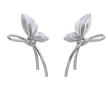 925 Sterling Silver Bow Stud Earrings For Women Designer Trendy Ribbon Bowknot Statement Earrings Luxury Jewelry Gift
