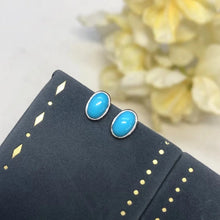Hot selling and Highly Recommended PT900 Platinum 0.90 Carat Natural Turquoise Stud Earrings Light Luxury and Fashion Drop shipp