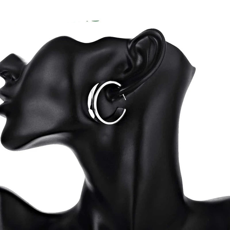 925 Silver 30mm Hoop Earring For Women Fashion Jewelry