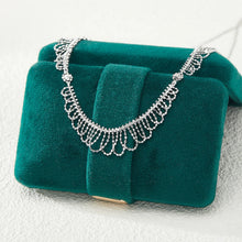 925 Sterling Silver Beaded Slim Dainty Lace Mesh Chain Necklace Women Shiny Trendy 46cm Choker Necklaces Italian Jewel