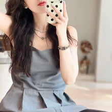 18K White Gold 10-11mm Natural Tahitian Black Pearl Necklace Black Spinel Chain Woman Choker