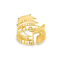 925 Sterling Silver Hollow Out Chinese Architecture Ring For Women Original Design Beijing Classic House Rings 2023 New