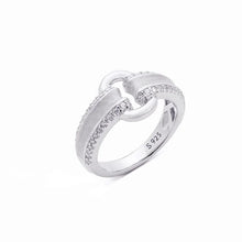 925 Sterling Silver Italian Brushed Craft 5A Zircon Rings For Women Lock Buckle Unique Chic Luxury Ring 2024 New Gift