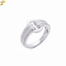 925 Sterling Silver Italian Brushed Craft 5A Zircon Rings For Women Lock Buckle Unique Chic Luxury Ring 2024 New Gift