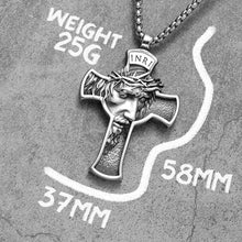 Stainless Steel Jesus Cross Religon Amulet  Men Women Necklaces Pendants Chain Punk Trendy Jewelry Creativity Gift Wholesale