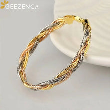 Italian Chic 925 Silver Tricolor 6 Threads Braided Bracelet For Women 7.5mm Width Flat Shiny Luxury Bracelets 2024 Gift