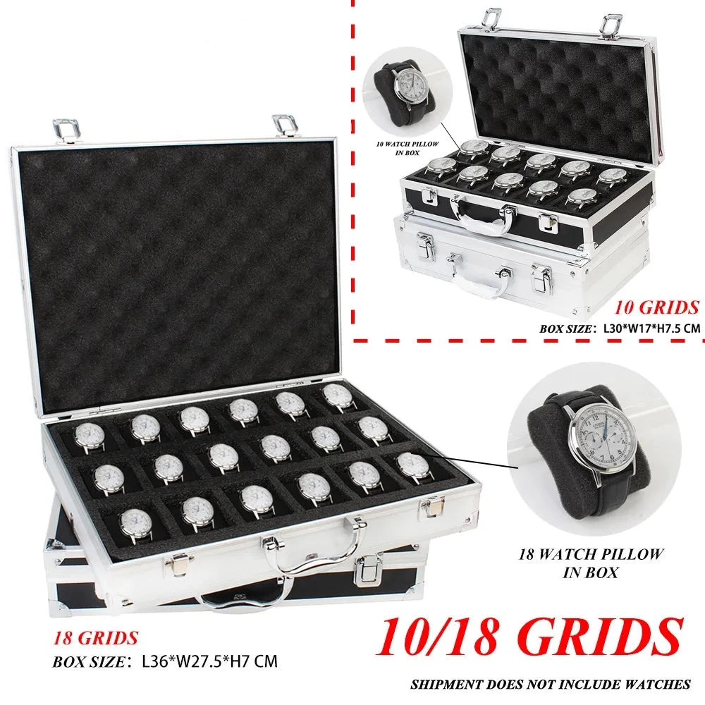 10/18 Girds Luxury Premium Quality Watch Box Aluminum Alloy Product Pattern Storage Clock Box Collection Gift Boxes