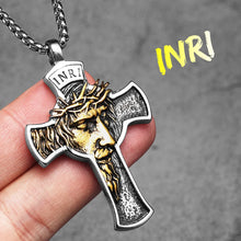 Stainless Steel Jesus Cross Religon Amulet  Men Women Necklaces Pendants Chain Punk Trendy Jewelry Creativity Gift Wholesale