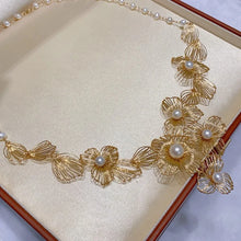 14K Gold Filled Chain Women's Natural Freshwater Pearl Collar Collarbone Necklace Long Lasting Color Retention