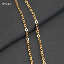 AU585 Gold Choker Necklace Jewelry 14K Real Gold Neck O Chains Woman Original Elegant Necklaces Chain Luxury Fine Jewel