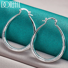 U Grain Circle Hoop Earring 925 Sterling Silver For Women Lady Best Gift Fashion Charm Silver Wedding Jewelry
