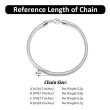 100% 925 Sterling Silver Italian Snake Chain Bracelet for Women Men Handmade 3mm Snake Chain Fashion Jewelry SB100