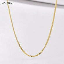 Genuine 18K Gold Mens Necklace Real Gold Link Flat Jewelry 2023 Trend Luxury Cuban Neck Chains Golden Choker for Women