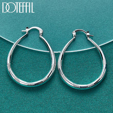 U Grain Circle Hoop Earring 925 Sterling Silver For Women Lady Best Gift Fashion Charm Silver Wedding Jewelry