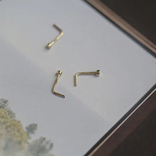 14K Gold L-Shaped Nose Ring | Hypoallergenic & Stylish Nose Jewelry | Comfort Fit for Everyday Wear kj462