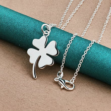 925 Sterling Silver Four-Leaf Clover Pendant Necklace 16-30 Inch Chain For Woman Fashion Wedding Charm Jewelry