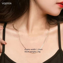 AU585 Gold Choker Necklace Jewelry 14K Real Gold Neck O Chains Woman Original Elegant Necklaces Chain Luxury Fine Jewel