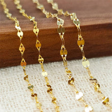 18K Gold Tile Chain Necklace Pure AU750 Versatile Necklace Simple Fashion Fine Jewelry Gift  for Women