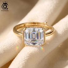 925 Sterling Silver D Color Rectangle Moissanite Diamond Ring for Women Luxury Wedding Ring Elegant Jewelry MOR20