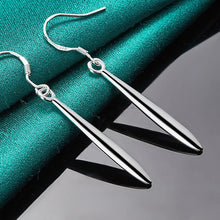 925 Sterling Silver Double Smooth Needle Drop Earrings For Woman Wedding Engagement Party Fashion Charm Jewelry